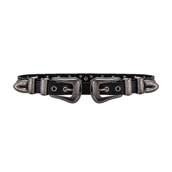 REVOLVE Accessories - Dundas x Revolve Carlin Double-buckle Western Belt, NWT, Small
